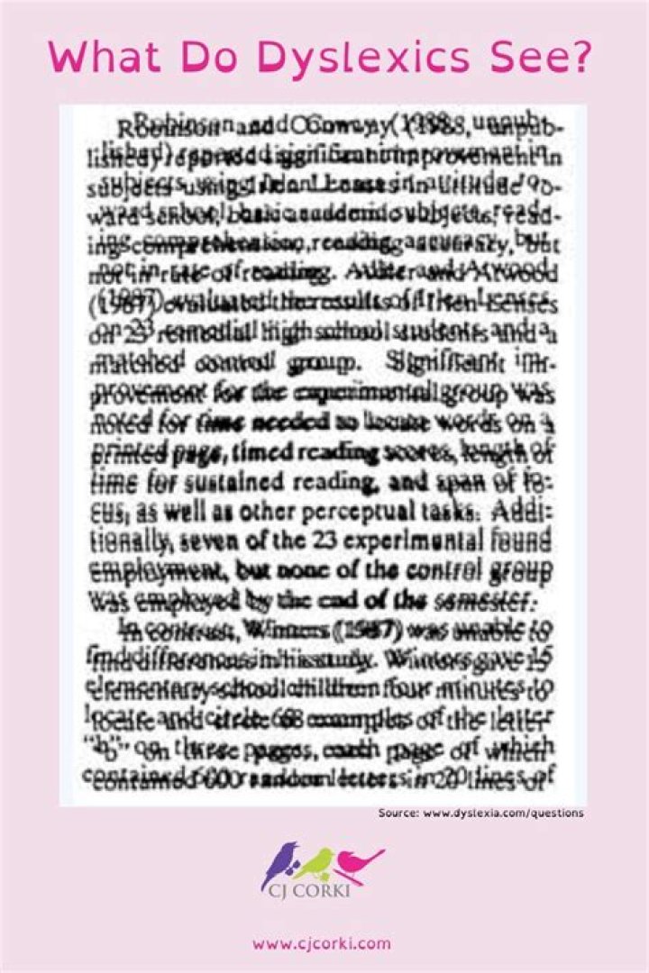 How a dyslexic person sees text?