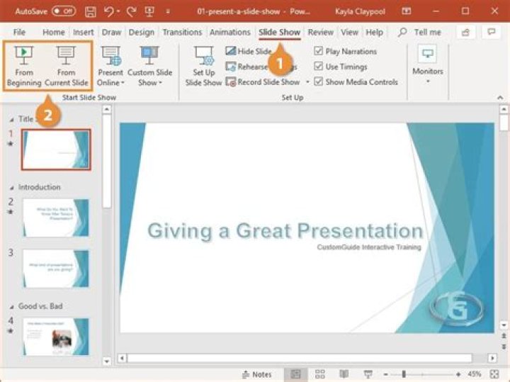 How do I create a slideshow in PowerPoint 365?