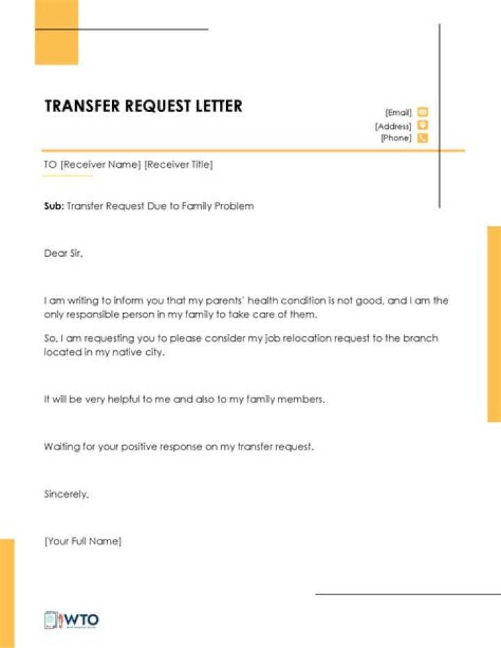 How do I write an internal transfer request?