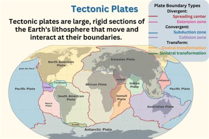 What are the 7 major tectonic plates in our world?