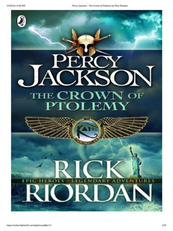 What is Percy Jackson the crown of Ptolemy about?