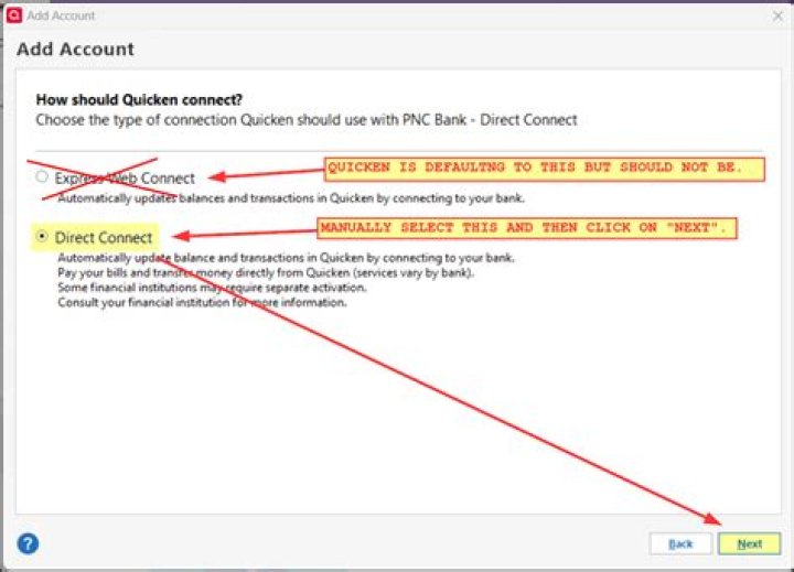 What is the difference between Quicken Direct Connect and Web Connect?