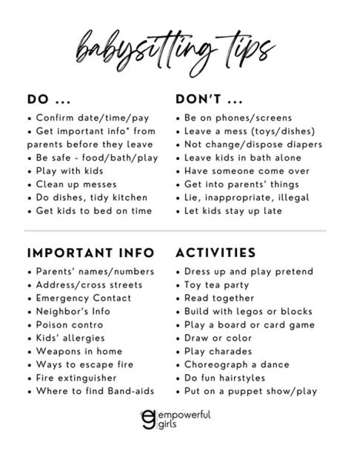 What should I say when babysitting?