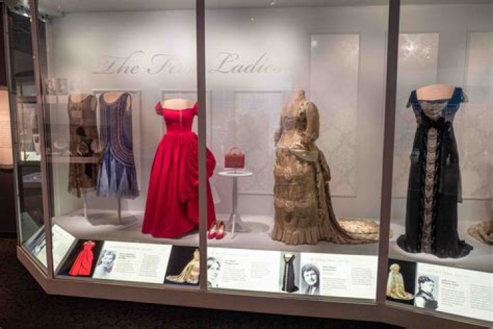 Which Smithsonian Museum has the first ladies dresses?